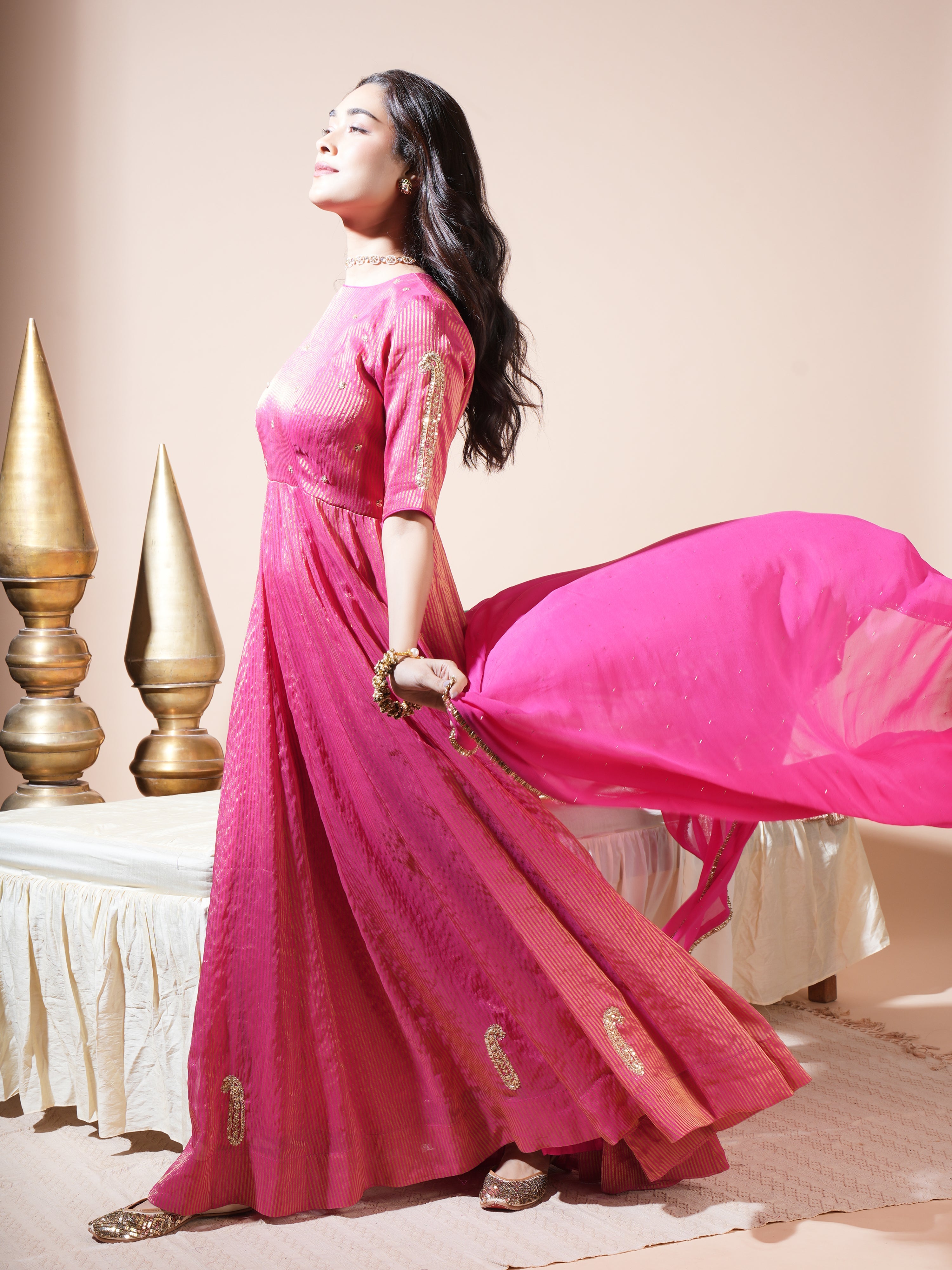 Pink Keri Anarkali Set