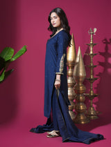 Navy Blue Keri Long Kurta Set
