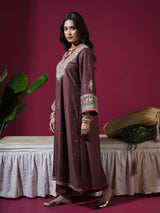 Brown Jacket Kurta Set