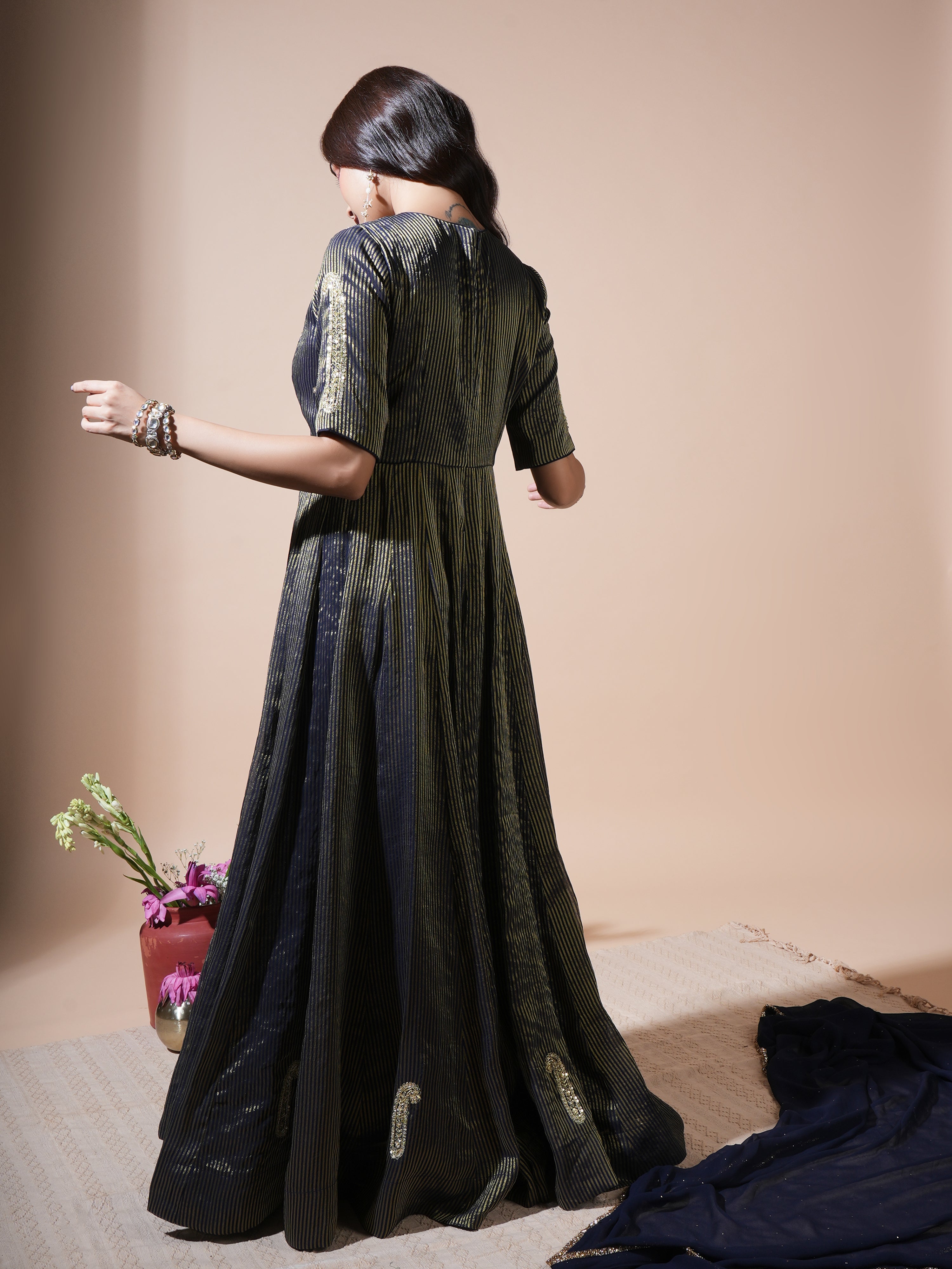 Navy Blue Keri Anarkali Set