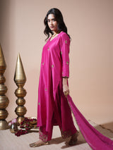 Pink Mor Straight Kurta Set