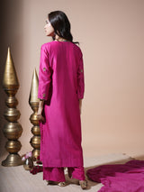 Pink Mor Straight Kurta Set