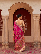 Magenta Pure Katan Silk Banarasi Bridal Handloom Saree