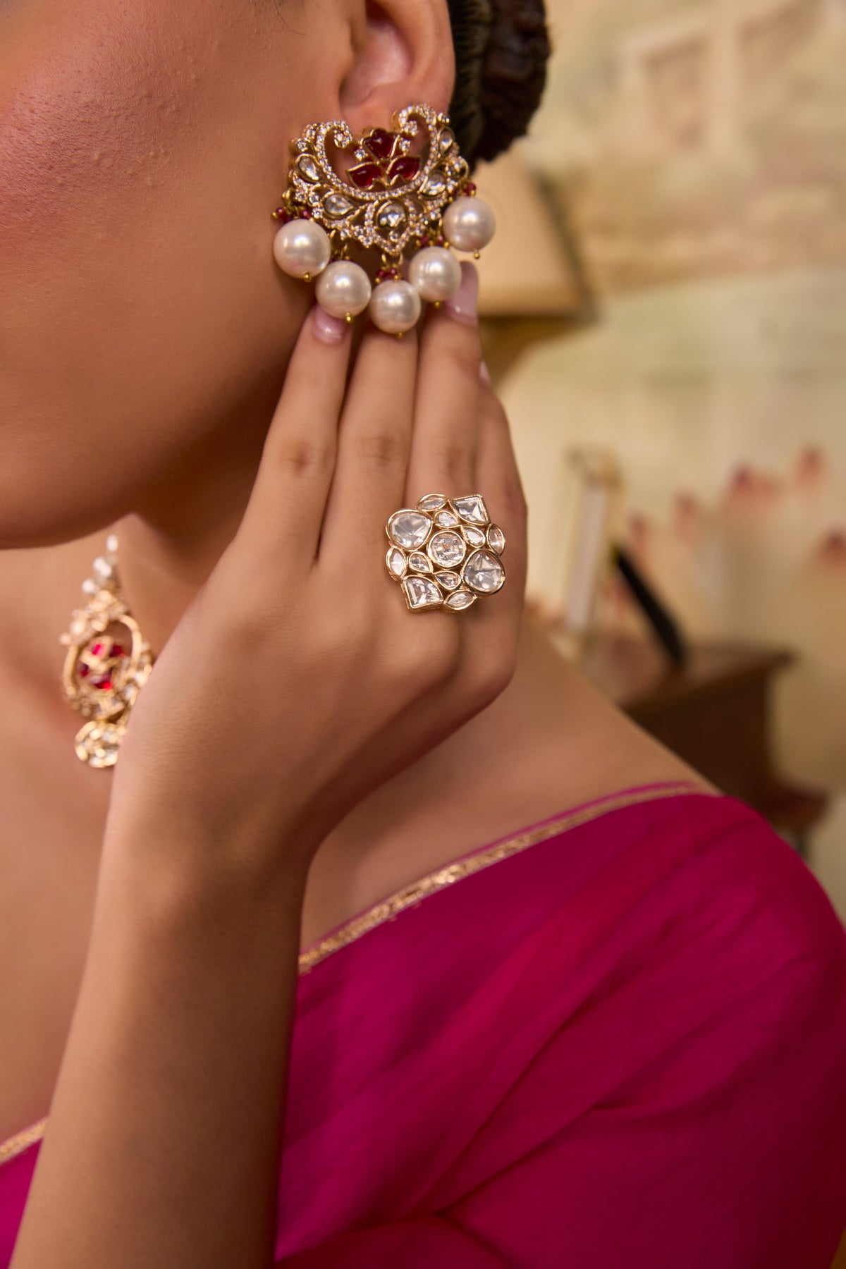 Xago Cluster Polki-Style Statement Ring