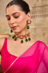 Xago Ruby and Emerald Choker Set with Teardrop Accents
