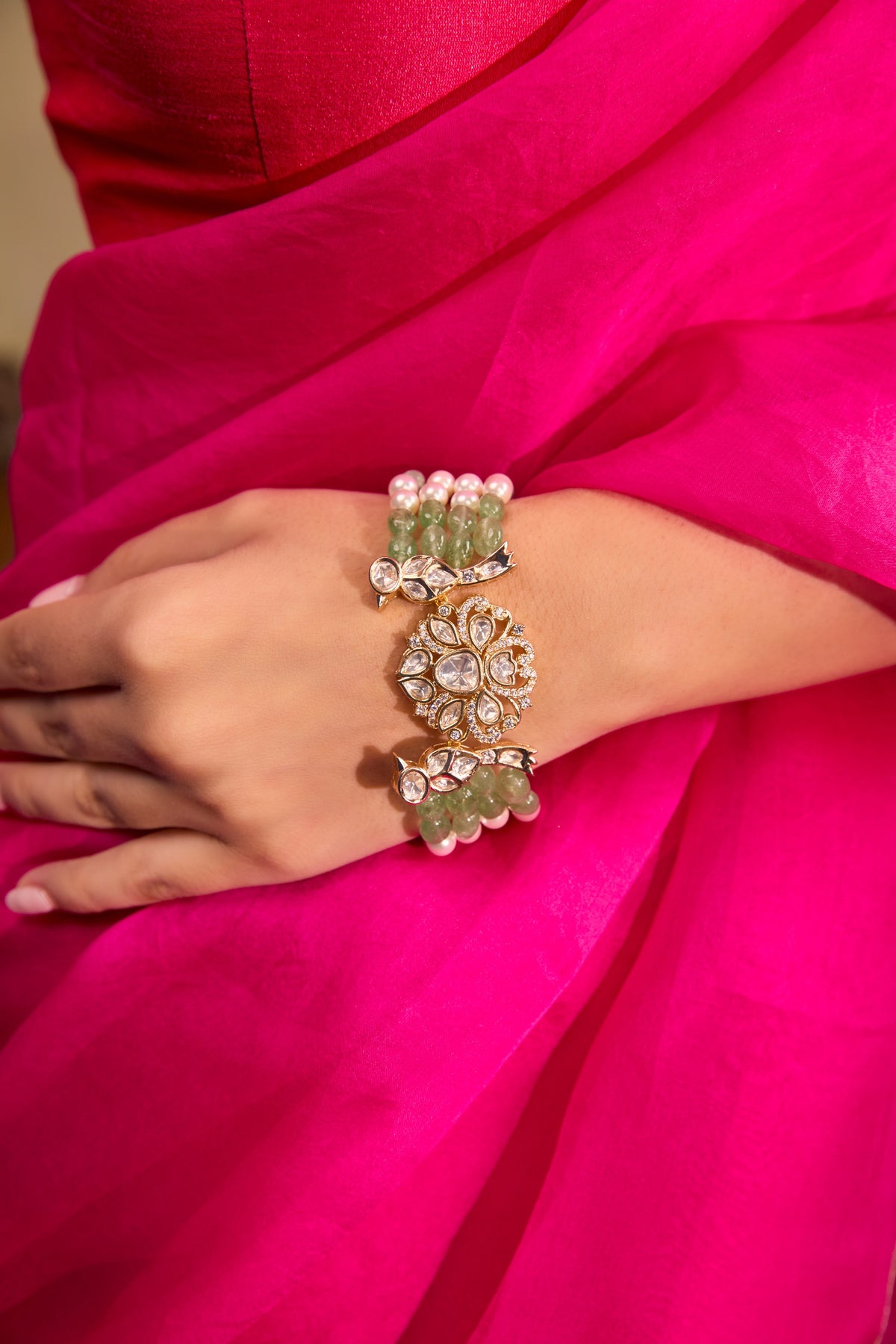 Xago Beaded kundan Polki Bracelet