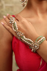 Xago Royal kundan Polki and Pearl Hathphool