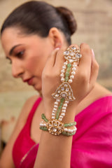 Xago Royal kundan Polki and Pearl Hathphool