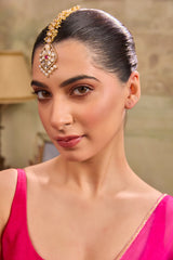 Xago Bridal Kundan Pearl Maang Tikka for Women