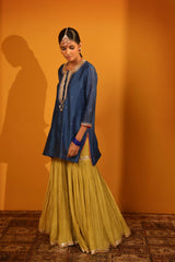 CHANDERI SILK SEQUIN EMBELLISHED SHARARA SET WITH DUPATTA