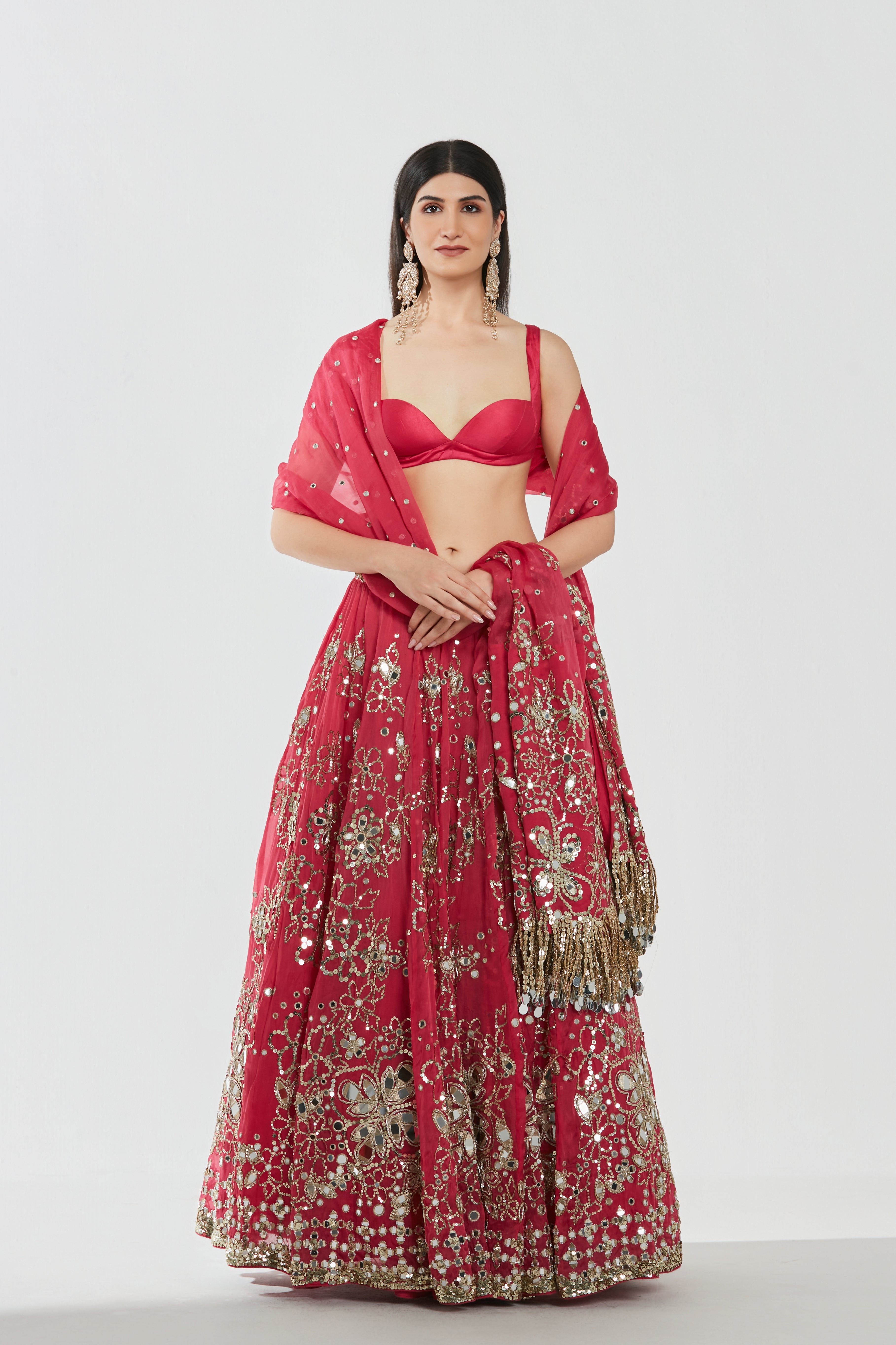 Mirror work , zari , dori thread , sequins