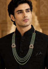 Layered Sage Green Beaded Groom Mala