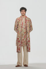 Kurta and stole - Heavy chanderi , Pant-Cotton twill