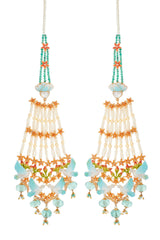 Mint & Peach Cascade Earrings