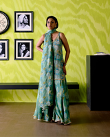 Green Apple Floral Print Short Kurta Set