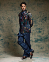 Multicolored Sequined Short Jacket Set