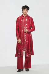 Kurta and stole - heavy chanderi , pant -Cotton twill
