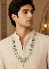 Multicolour Stone Kundan Pearl Necklace