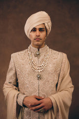 Three-Layered Pearl Kundan Groom Mala
