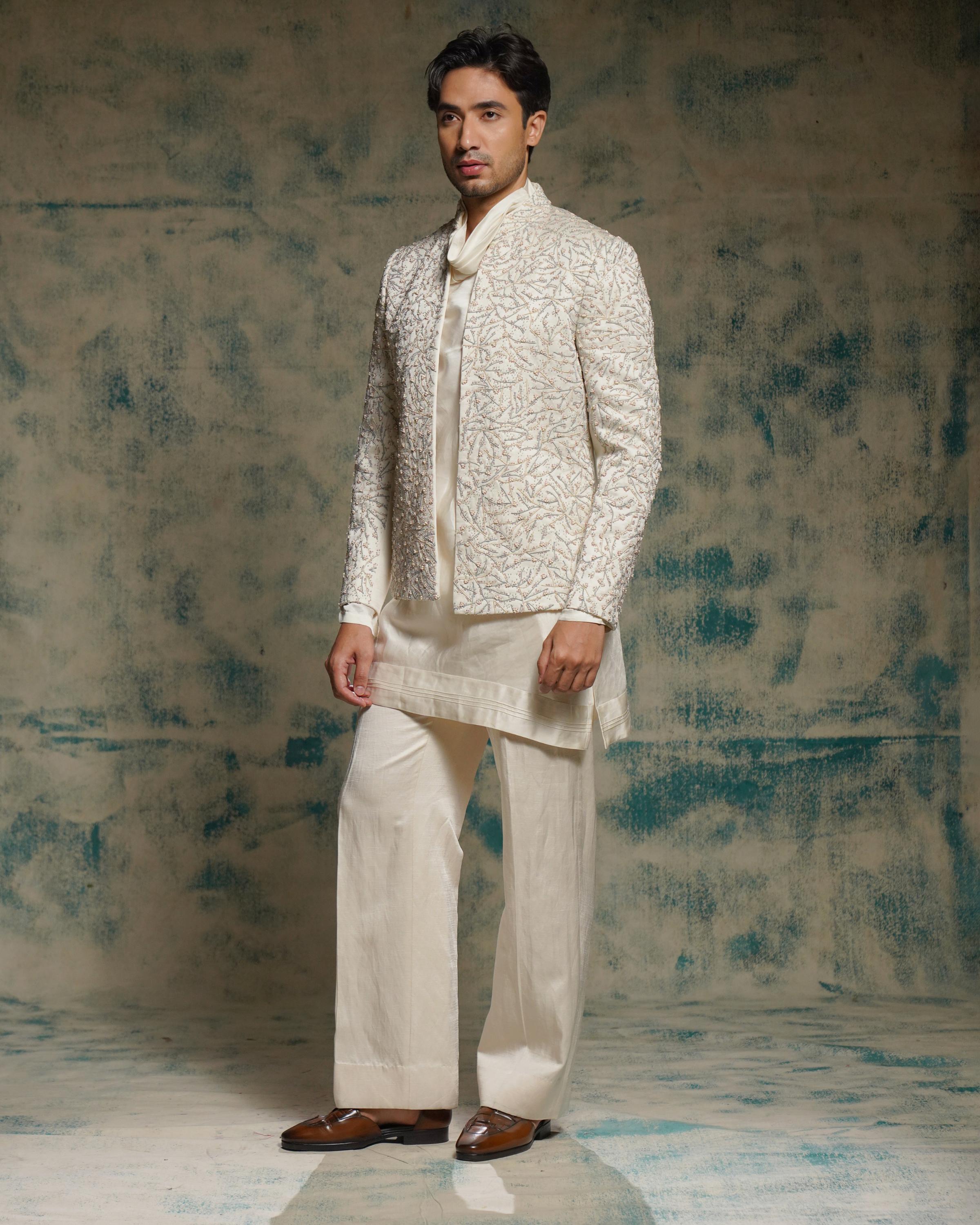 Honeyed Ivory Pearl Short Jacket set