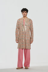 Kurta - Heavy chanderi , Pant-Cotton twill
