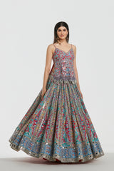 Mirror work , zari , lurex thread