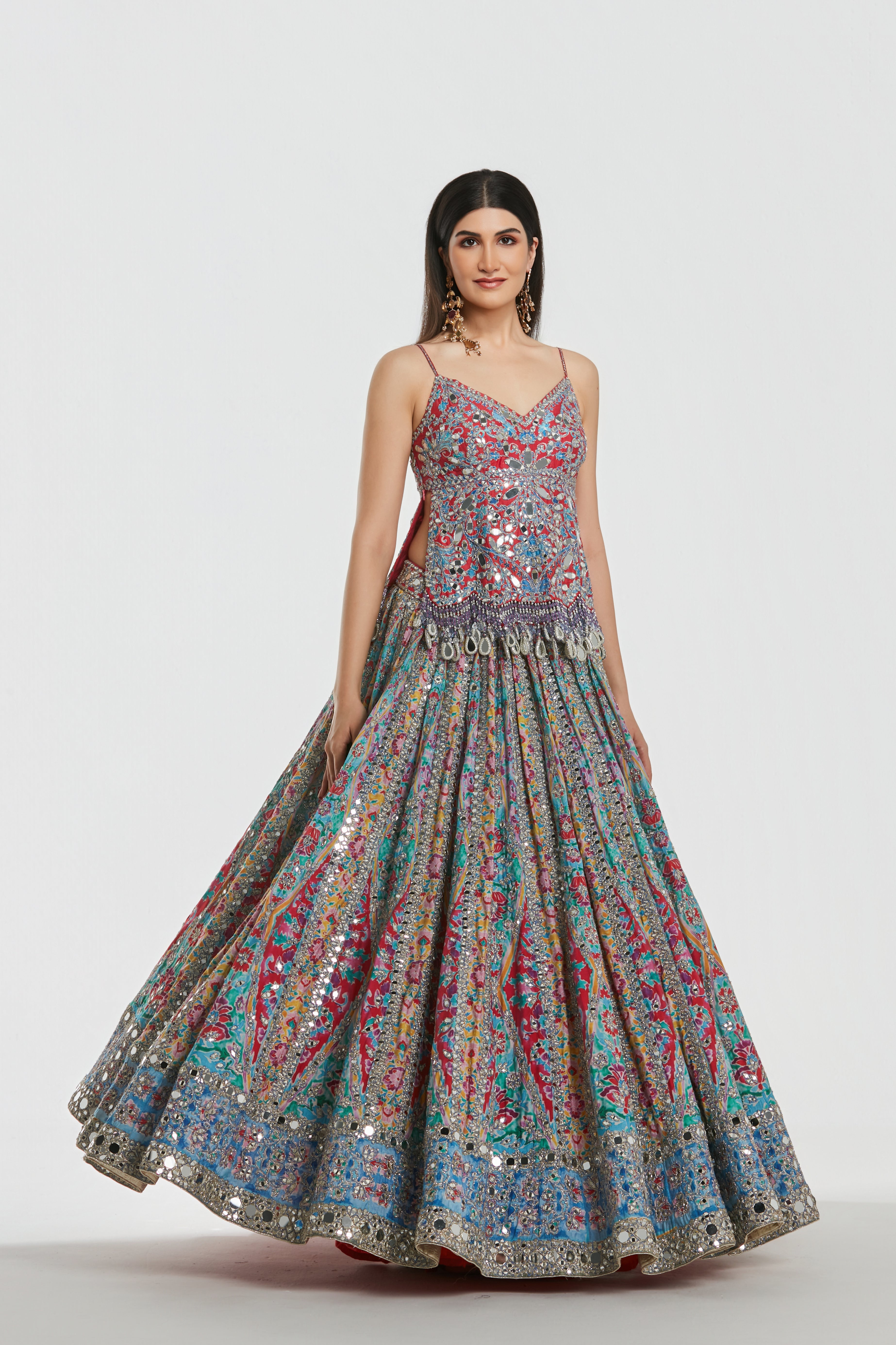 Mirror work , zari , lurex thread