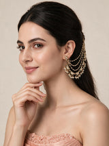 Kundan Pearl Ear Chain