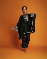 Black embroidered kaftan