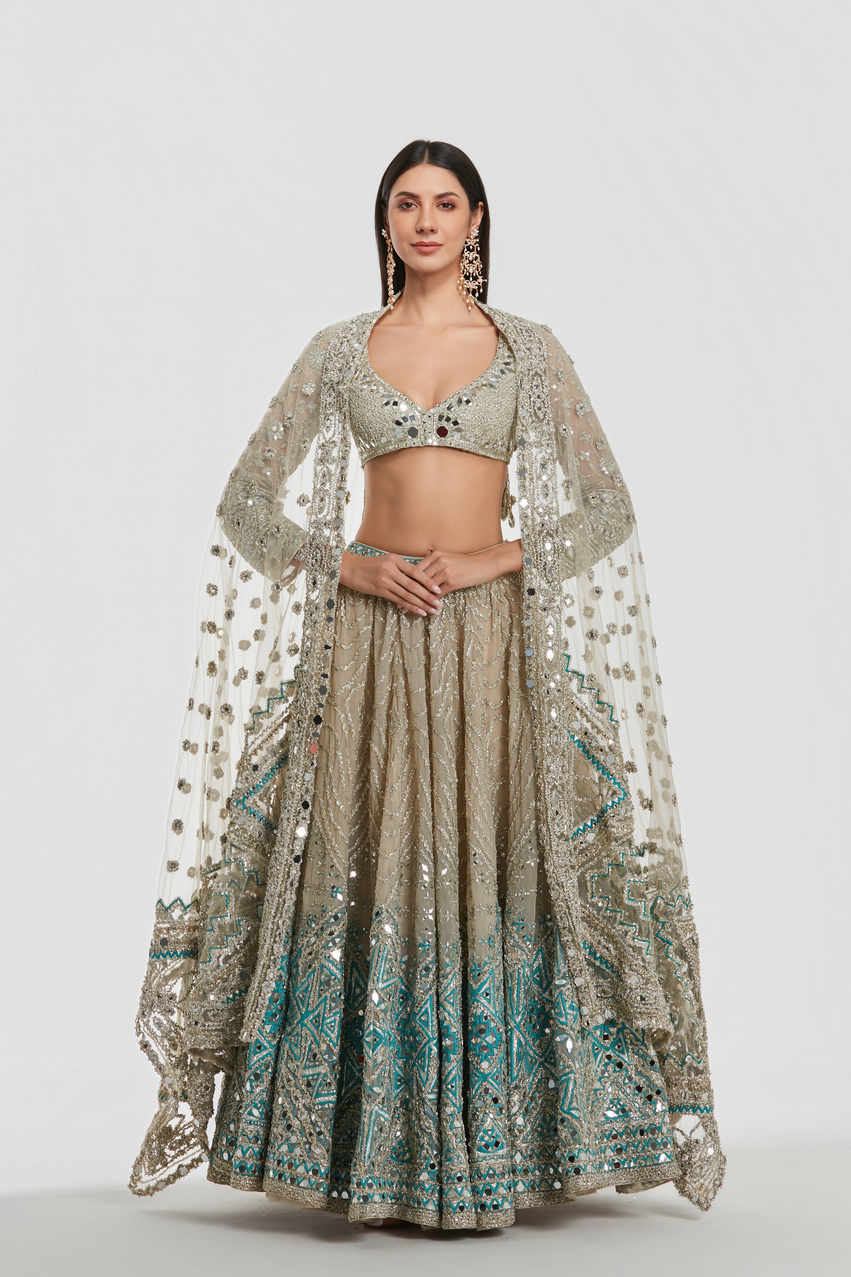 Mirror work , dori , lurex thread , zari