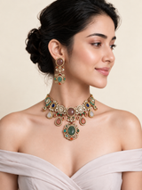 Multicolor Semi-Precious Stone Statement Necklace Set 26