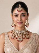 Ruby Kundan Bridal Necklace Set 08
