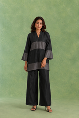 Black Panel Chanderi Co-ord Set