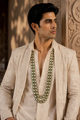 Double Layered Green Kundan Necklace