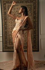 Peach Saree