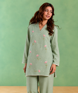Mint Bloosom Embroidered Co-ord Set