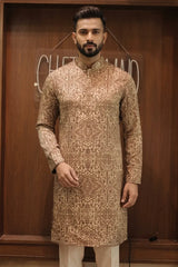 Brown Satin Kurta