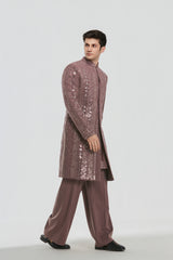 Kurta - Heavy Chanderi , sherwani - neo tech , pant -neo tech