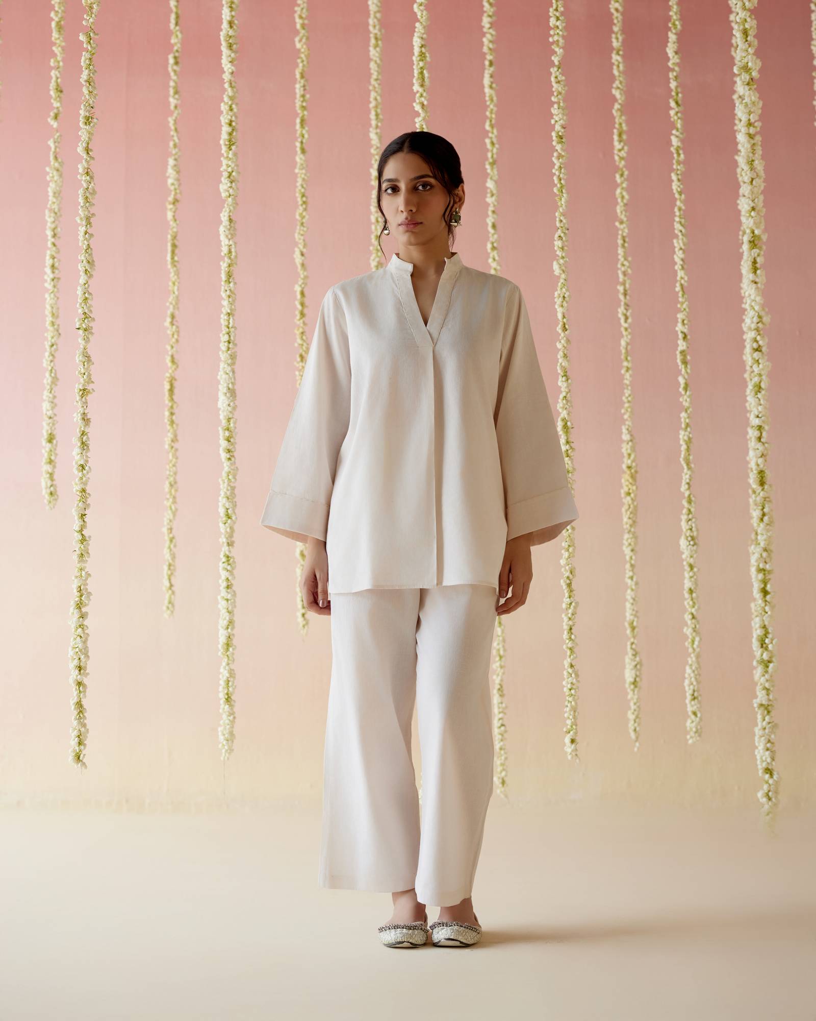 Ivory Bloom Embroidered Co-ord Set