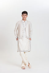 Ivory Waistcoat Bundi Set