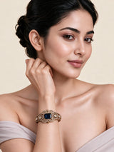 Sapphire Stone Gold-Tone Statement Kada 39