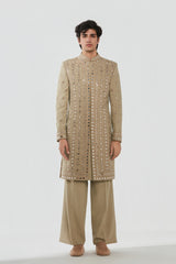 Sherwani and pant - Neo tech , Kurta - Heavy chanderi