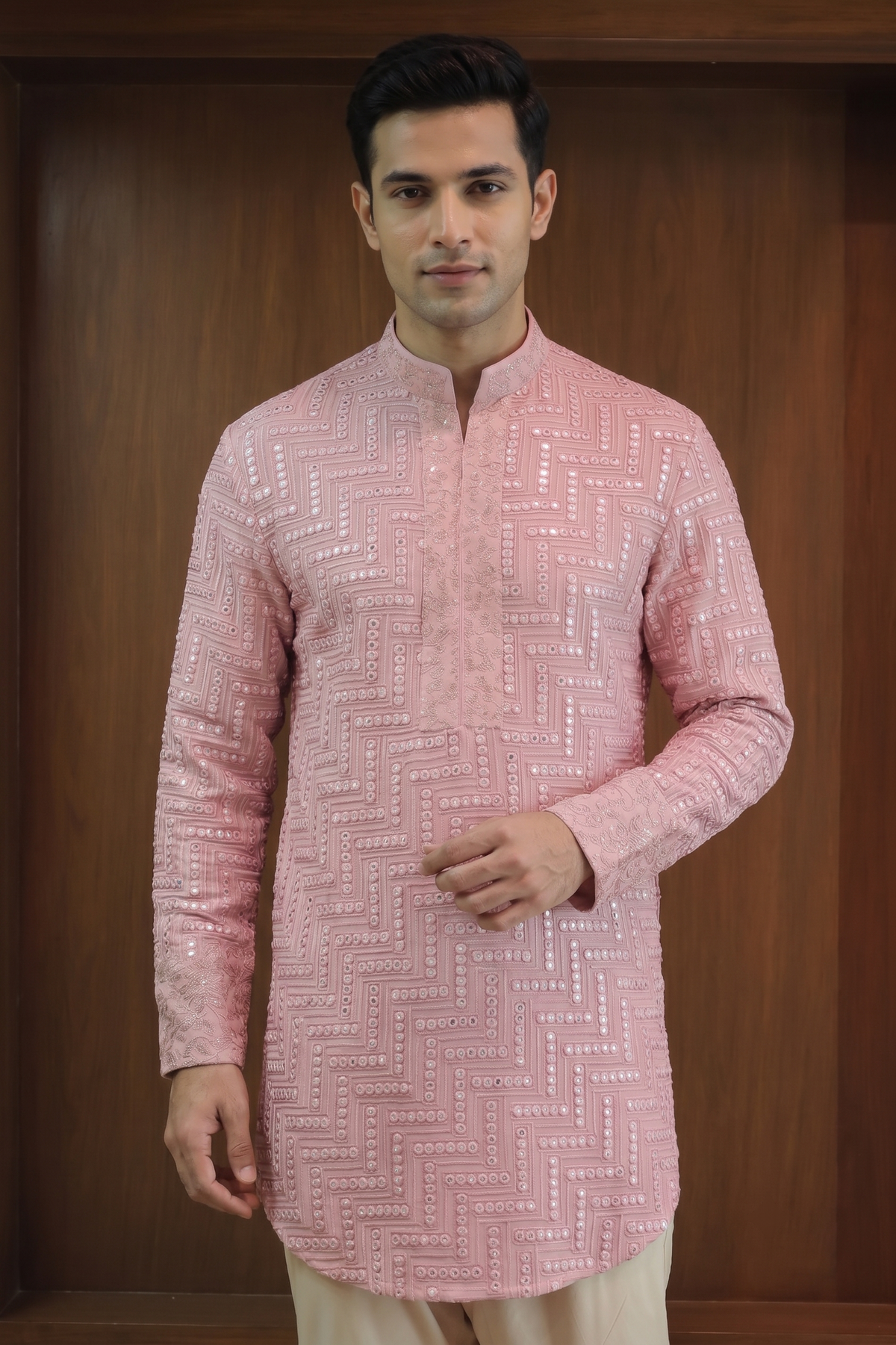 Pink Georgette Kurta