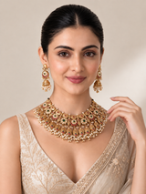 Antique Gold Kundan Statement Necklace Set 19