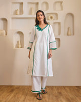 Emerald Rose Embroidered Khaadi Kurta with Narrow Pants