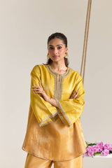 Marigold Beaded Kota Tissue Set - Set of 2