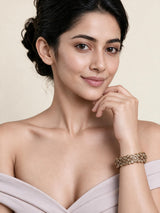Clear Stone Gold-Tone Floral Kada 41