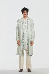 Kurta and stole - heavy chanderi , pant -Cotton twill