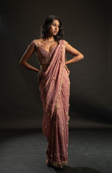 Dusty Rose Saree