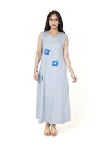 Steel Grey Sleeveless Cotton Dress for Urban Picnics